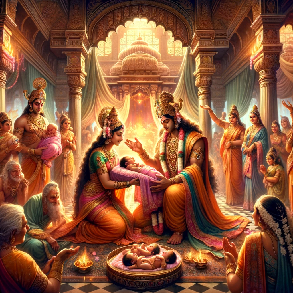Birth of Rama, Bharata, Lakshmana and Shatrughna